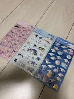 ぷくっとシール　3種　シナモロール　マイメロディ　クロミ　はぴだんぶい　ぷっくり