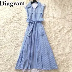 未使用級✨ダイアグラム 現行 ワンピース ロング シャツ リボン 