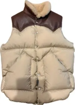 美品】Rocky Mountain ダウンベストレザー ムートンベージュ40 - メルカリ