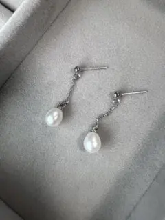 淡水高騰中　淡水パール　ピアス　シルバー　S925