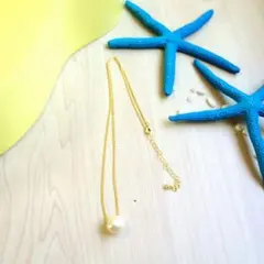 【送料無料】コットンパールネックレス