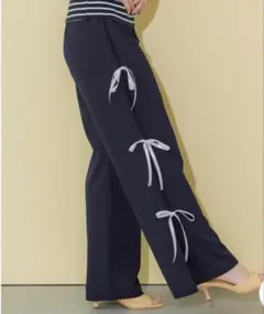 黒リボンパンツレディース