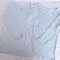 2枚セット ユニクロ HEATTECH 肌着 インナー 120 ライトブルー