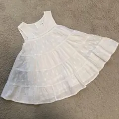 美品!SLAP SLIP ホワイト 女の子　夏用ノースリーブワンピース 90cmのサムネイル