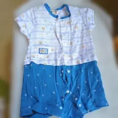 星柄動物柄ロンパース（白・青）