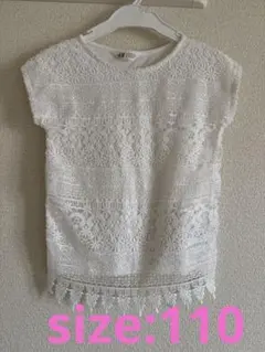 女の子　カットソー　Tシャツ　ノースリーブ　レース　110 120 サイズのサムネイル