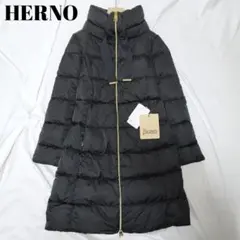 極美品✨ヘルノ 24AW グログラン ポーラテック ロングダウンコート 黒 42