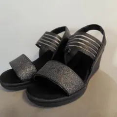 ウエッジソールサンダル　メッシュゴム　ラメ♡