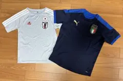 サッカー日本代表 adidas イタリア代表 PUMA Tシャツ2枚セット