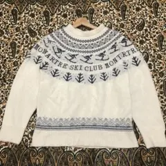 EDIFICE×GARANCE ノルディック柄セーター ウールブレンド 両面