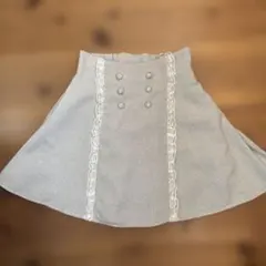 スプリングツイードレースフリルスカート／ノエミー（NOEMIE）　サックス