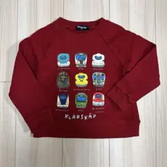 kladskap 電車 イラスト トレーナー レッド 100cm