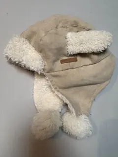 conoco ベージュのフリース耳付き帽子