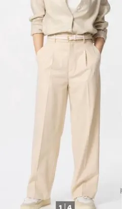 期間限定値下げ新品タグ付 UNIQLO タックワイドパンツXL