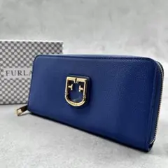 FURLA ラウンドジップ ブルー レディース 長財布 8682のサムネイル
