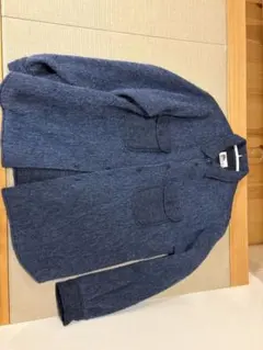 MASSES ウールシャツ XL ネイビー ヘリンボーンのサムネイル