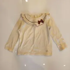 Mikihouse 長袖カットソー 110 アイボリー フリル