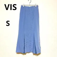 ✨美シルエット✨ VIS ロングスカートS水色 プリーツ風 きれいめレディース