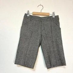 MICHEL KLEIN✨良品　ハーフパンツ　シルク混　おじかわ　グレー　秋のサムネイル