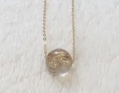 ルチルクォーツ AAA ラウンドビーズ ネックレス 18KGP 天然石