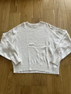 UNIQLO : C スムースコットンクルーネックセーター　白　XL