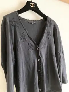 LAURA ASHLEY✨七分袖 カーディガン 刺繍 Mのサムネイル