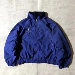 希少90s EBTEKウォームアップジャケットXXL青 カンフー刺繍Y2Kテック