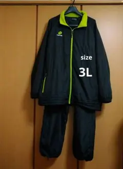 メンズ Lotto ジャージ上下セット 黒/緑