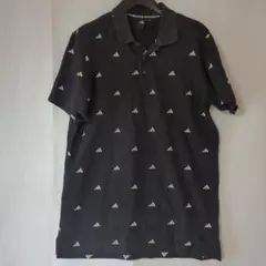 XO（２XL)サイズ⭐adidas（アディダス） 総ロゴプリント 黒 ポロシャツのサムネイル