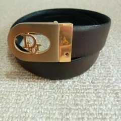 Christian Dior ディオール ベルト レザー ブラウン ゴールド金具のサムネイル