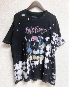 オフィシャル　PINK FLOYD Tシャツ 半袖 クルーネック　タイダイ柄 黒