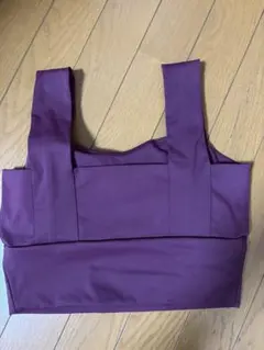 パープル ストラップ付きブラトップ ヨガウェア