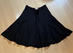 レステラ　濃紺　フレアスカート リボン付き　ウール　40 L