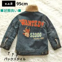 【エーアーベー　e.a.B 】95cm デニムジャケット　ボワ　刺繍　インディゴ