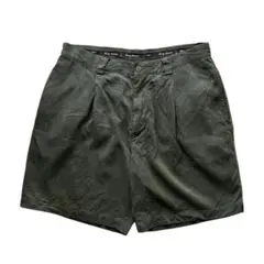 Tommy Bahama シルク ショーツ W35 オリーブ タック