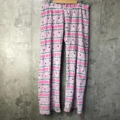 B628古着　柄パンツ　パジャマパンツ　グレー　90s Y2K