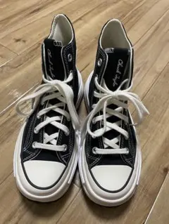 韓国限定コンバースconverseランスターハイカットスニーカー 黒23.5cm