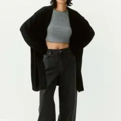 未使用　H&M ニット　ロングカーディガン　ブラック