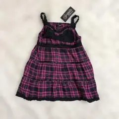 新品　00s Y2K LIZLISA系　ラメチェック柄　リボン　キャミチュニックのサムネイル