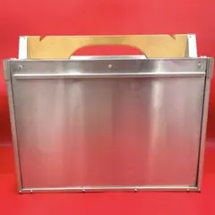 昭和レトロ アルミ製 オカモチ 岡持ち 持ち手木製 収納ケース 古道具 昭和レトロ アルミ製 オカモチ 岡持ち 持ち手木製 収納ケース 古道具