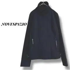 【ノーベスパジオ】ブルゾン　ジャケット　レディース　ベルト　ジップ　日本製　黒