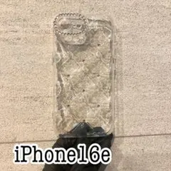 iPhone16e シルバーストーン キルティングケース　クリア　透明