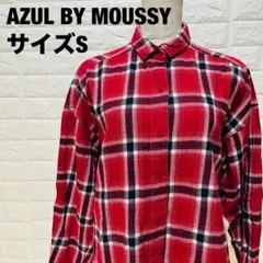 AZUL BY MOUSSY レッドチェック長袖シャツ お洒落 鮮やか【326】のサムネイル