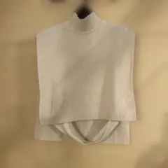 SNIDEL アイボリー リブ編み ハイネックニットベスト