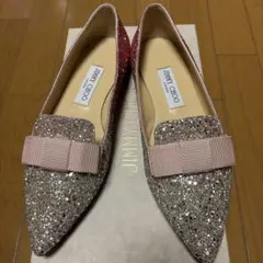 JIMMY CHOO ジミーチュウ GALA グリッター フラットパンプスのサムネイル