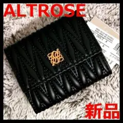 【新品】ALTROSE 黒 ブラック 三つ折り財布 キルティング ミニ 小さいのサムネイル
