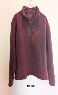 バーガンディ ハーフジップ トレーナー海外古着