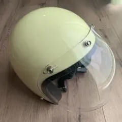 ジェットヘルメット 青・オレンジ バブルレンズ付き バイザー付き