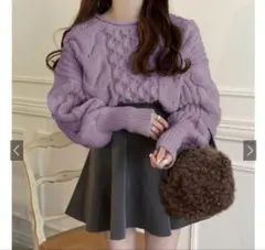 GRL ケーブル編みニットプルオーバー