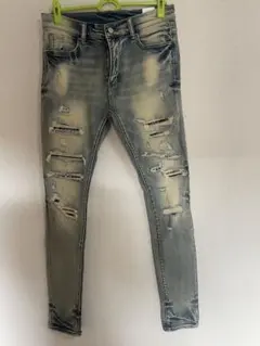 [mnml] X165 Paisley Stretch Denim Blue/B